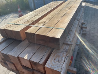 Ca. 27x Douglas Balken Geschaafd, 140x140mm, lengte 6/200cm, 21/250cm